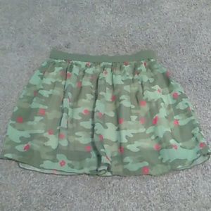 Camouflage and flowers skirt